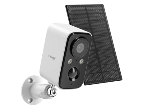 LinQ Câmara de vigilância com painel solar de 1,5 W, sensor PIR Branco / Preto
