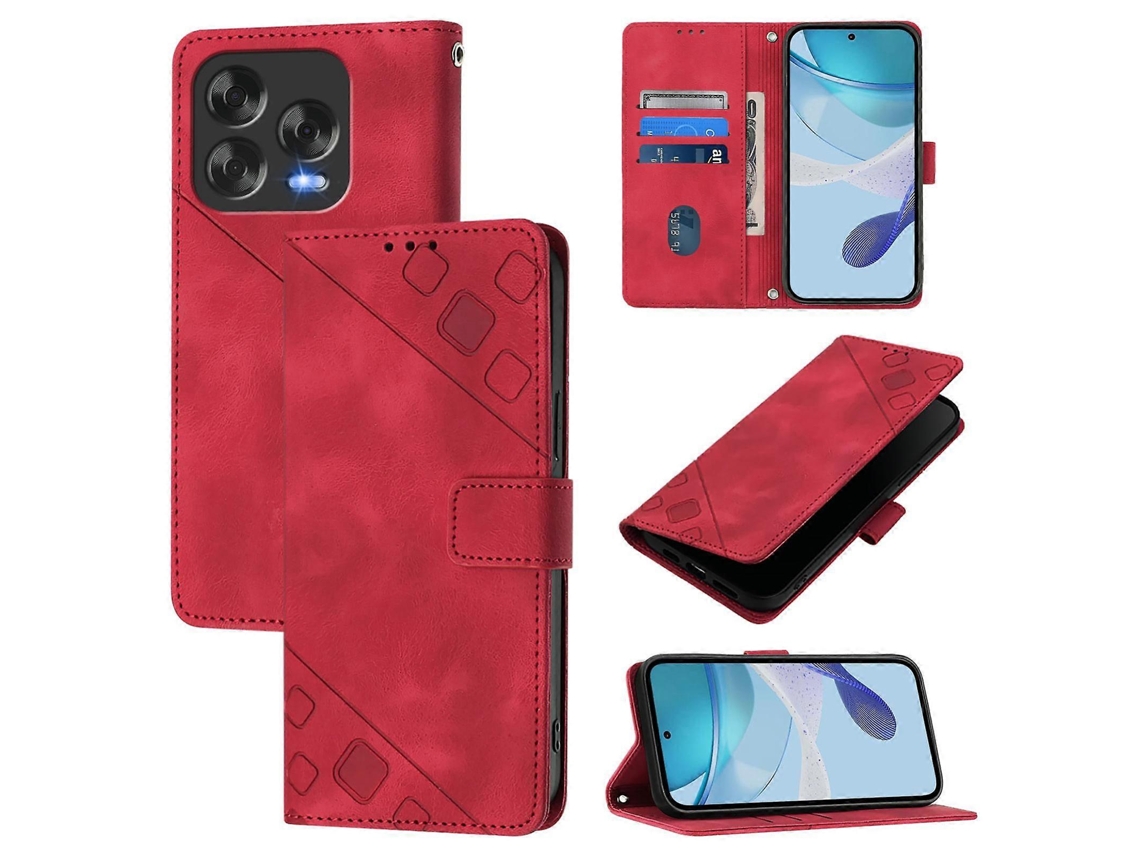 Capa De Celular De Couro Com Relevo Skin Feel