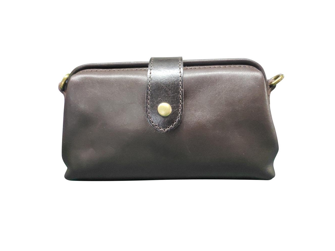 Bolsa Médica Retrô Feminina de Couro Vintage Estilo Clássico Transversal