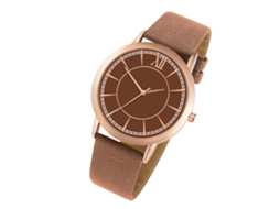Relógio de Quartzo para Mulheres e Homens Pulseira de Couro Pu Simples Elegante (café)