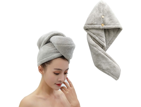 Toalha FITAGS Botões Bandana Super Absorvente Secagem Rápida Todos Tipos Cinzento (45x14x5cm)