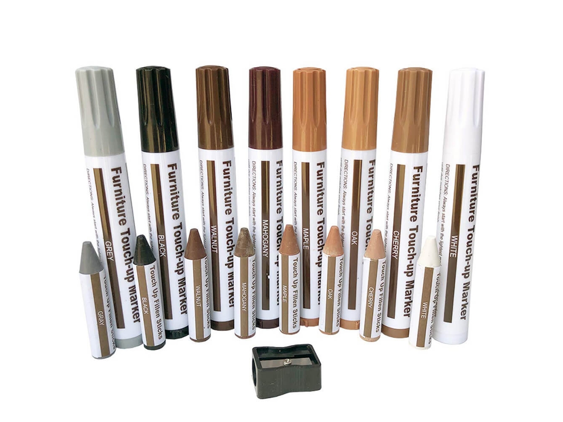 Kit com 8 Canetas para Móveis, de Reparo, Cera para Superfícies de Madeira AQUAFORGE