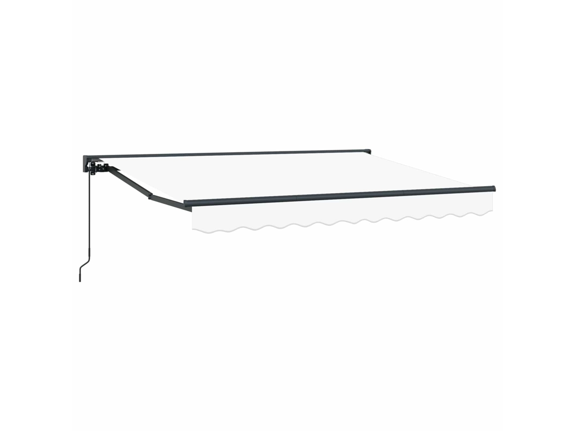Vidaxl Toldo Retrátil Manual Branco 3,5 X 2 M