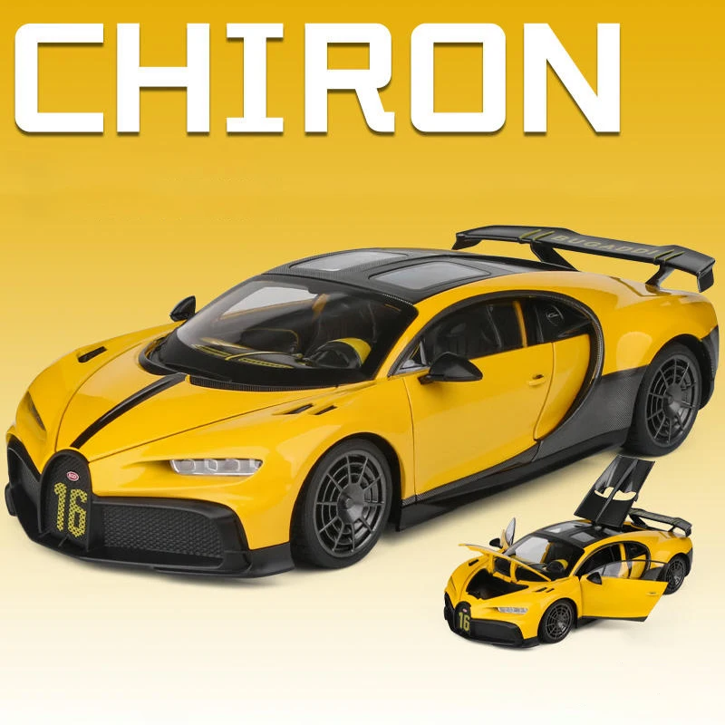 (amarelo) Miniatura De Carro Supercarro Em Escala 1:18, Feita De Liga Metálica Fundida, Com Som E Luz.