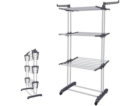 Secador de Roupas Wevalley Asas Laterais Do Secagem Dobrável Em 3 Níveis