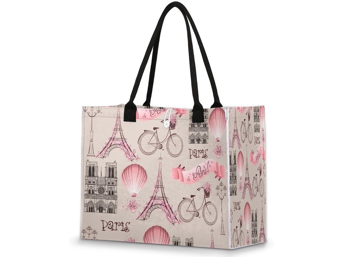 Bolsa Tropicallife Grande com Estampa Romântica França Paris para Mulheres e Meninas 42 X 17 33 Cm Designs