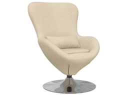 Poltrona Ergonómica De Veludo Para Adultos Vidaxl Cream