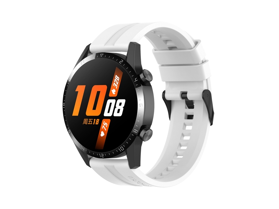 Bracelete de Smartwatch para Huawei Watch Buds 20mm Silicone com fivela preta (branca)