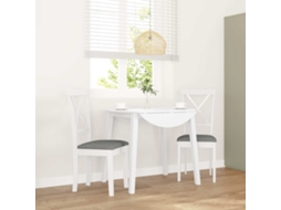 Vidaxl Cadeiras De Jantar Com Almofadões 2 Pcs Madeira Maciça Branco