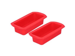 Moldes De Bolo De Silicone Retangular Vermelho 2 Peças