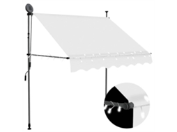 Vidaxl Toldo Retrátil Manual Com Led 200 Cm Creme