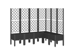 Vaso/Floreira de Jardim com Treliça VIDAXL Pp Preto 160 X 120 X 142 Cm