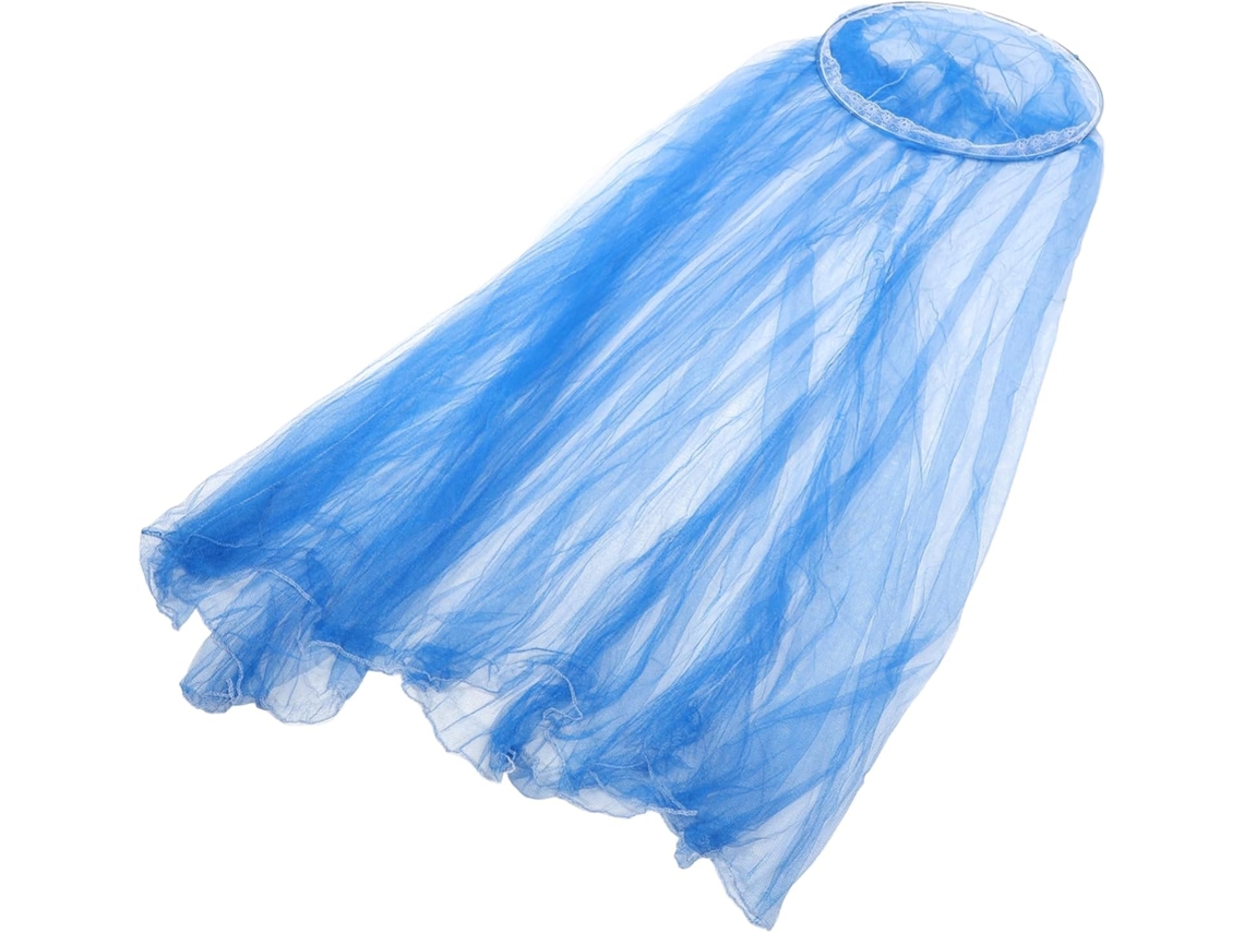 Mosquiteiro Decorativo Redondo Com Cortina Para Camas De Meninas, Portátil Para Uso Interno E Externo, Azul