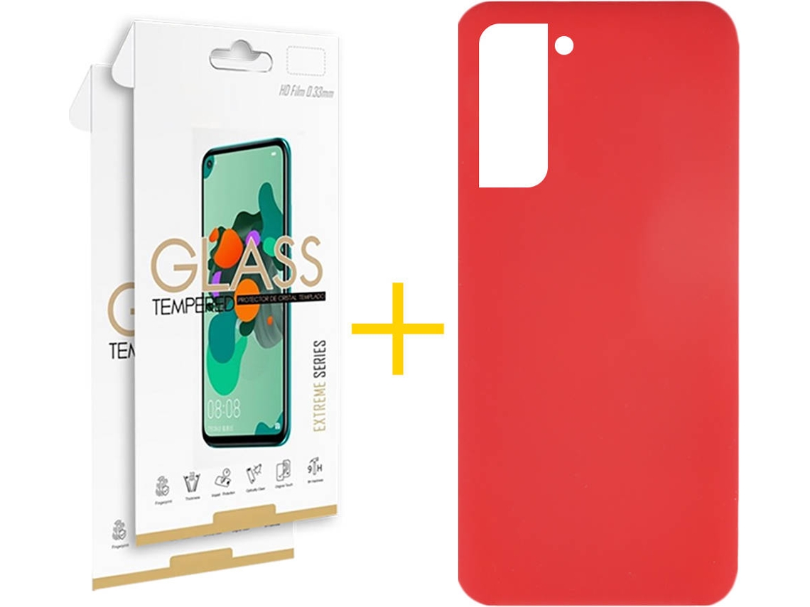Capa + 2 Películas para Samsung Galaxy S22 Plus 5G SKYHE Vermelho