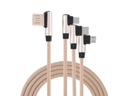 Cabo de Carregamento Três em um LAXISCREED Nylon 1.5m Fast Charging