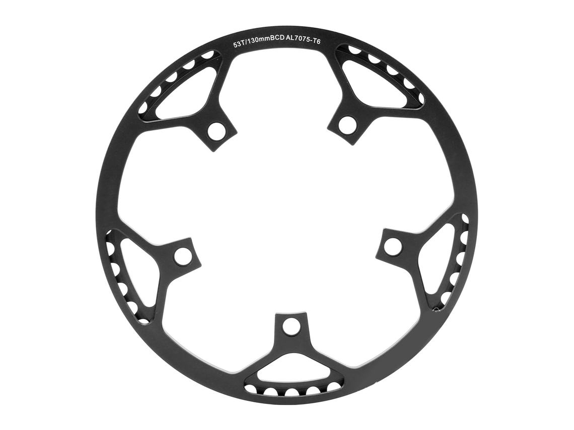 Engrenagem de Bicicleta Mali em Liga de Alumínio CNC, Resistente ao Desgaste, Preta, 53d