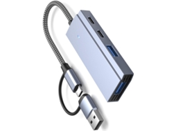 Adaptador Multifuncional Usb 3.0 E Tipo C Com Transferência De Dados