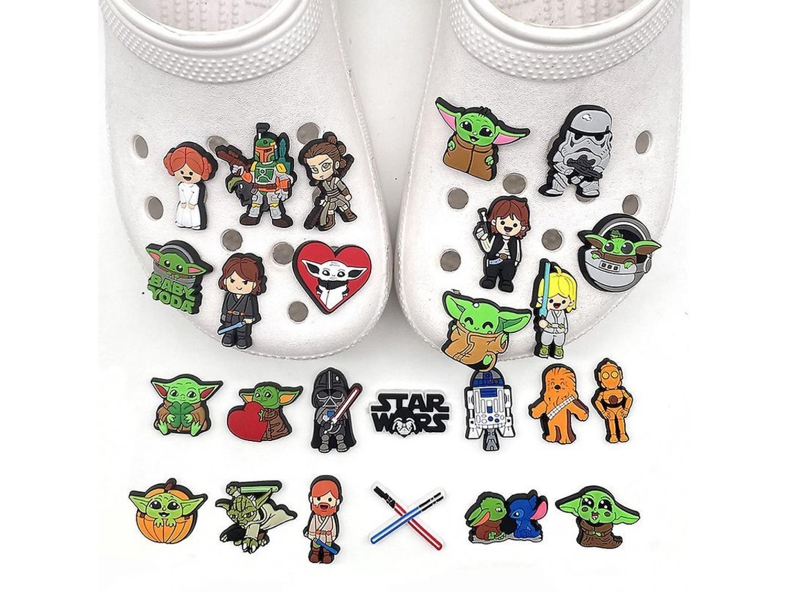 Conjunto De 25 Acessórios Para Sapatos Crocs Com Tema Star Wars Personagens Cute Grogus Presente De Aniversário