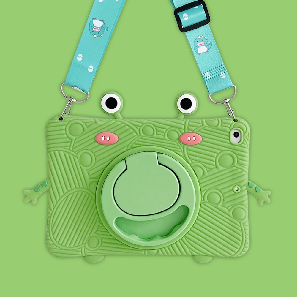 Capa Infantil Para Ipad 9, 8 E 7ª Geração, Compatível Com Air 2, 3, 4, 5, 10.9, 2022, Mini 6, Pro 11. Protetora De Silicone Desenh Tuotuo