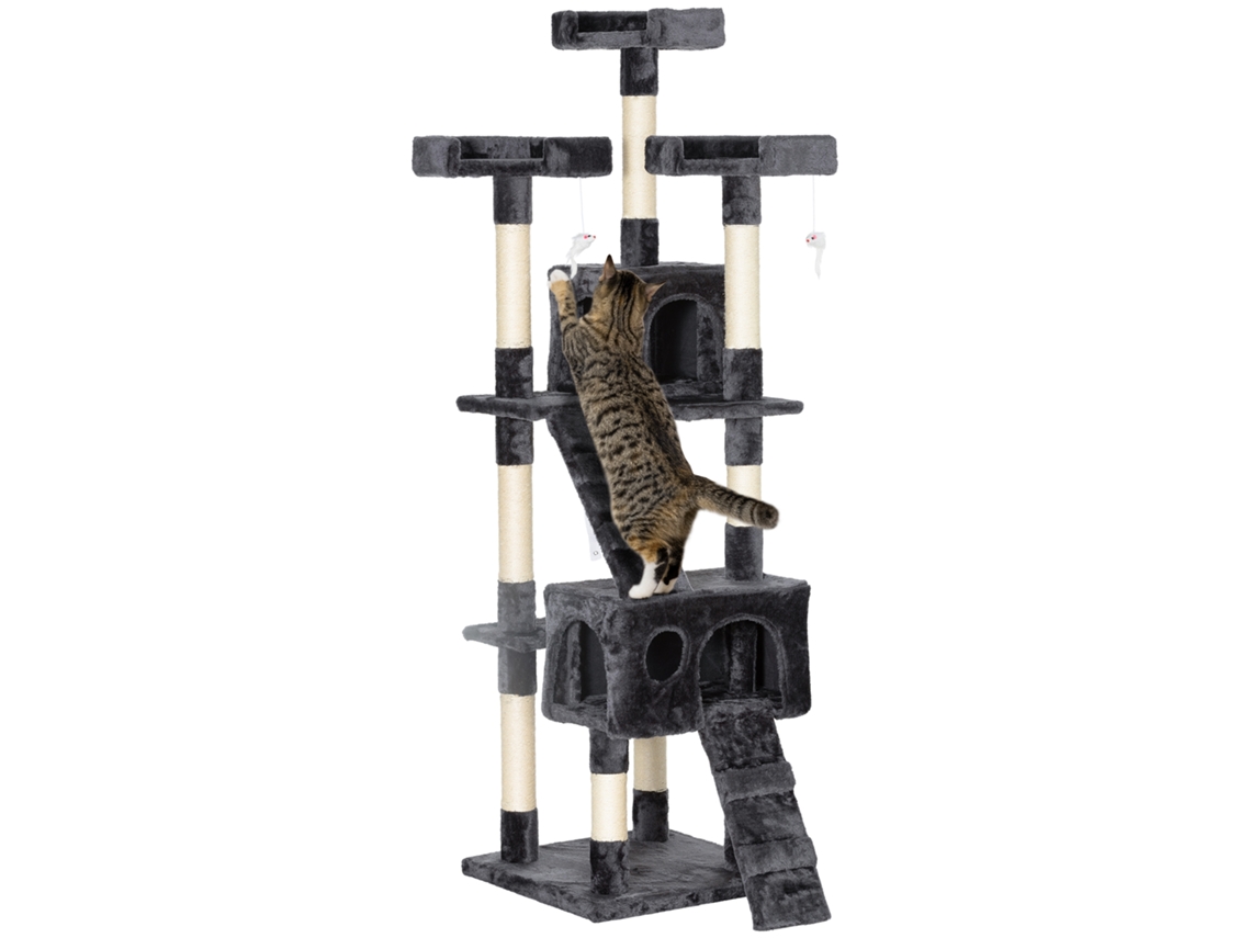 Árvore de Arranhão para Gatos, 173cm, com Plataformas, Rampas, Cavernas, Postes de Sisal | S/MARCA