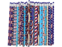 Conjunto de 48 Lápis Madeira com Tema do Dia da Independência para Desenho e Escrita, Unidades, Ferramenta Prá