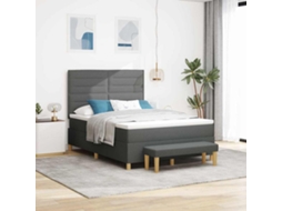 Vidaxl Cama Box com Almofada Cinzento Escuro 200 X 160 Cm Tecido