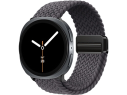Pulseira esportiva elástica em nylon trançado com data magnética para Samsung Galaxy Watch 8, na cor espacial