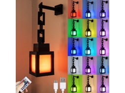 Luminária Noturna Pixelada Em Formato De Lanterna, Controle Remoto Rgb De 16 Cores, Design Recarregável Via Usb, Ideal Para Fantasias E Cosplay
