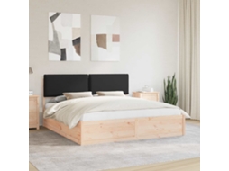 Vidaxl Estrutura de Cama com Cabeceira Estofada Preto 180 X 200 Cm