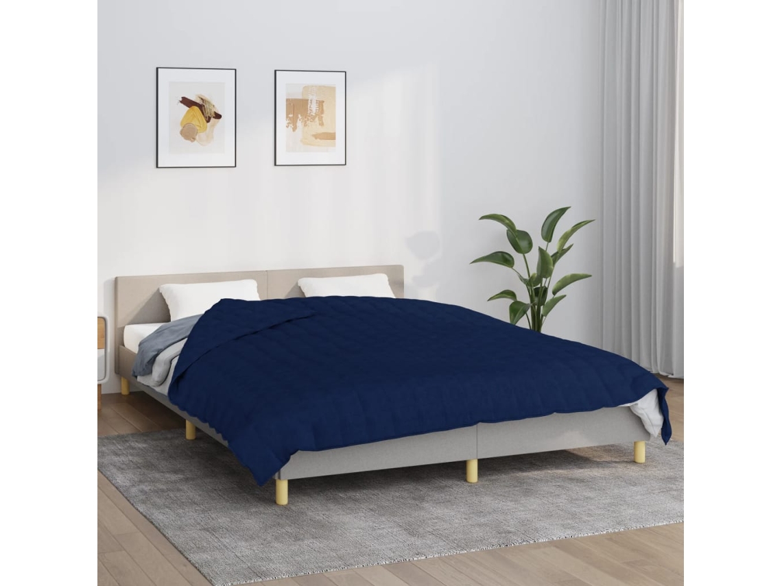 Vidaxl Manta Pesada 15 Kg 220x240 Cm Tecido Azul