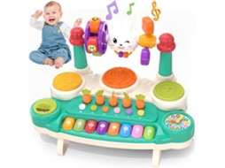 Brinquedo Musical Para Bebé, Teclado De Piano Interativo E Bateria, Adequado Para Crianças Dos 3 Aos 5 Anos Verde Panoona
