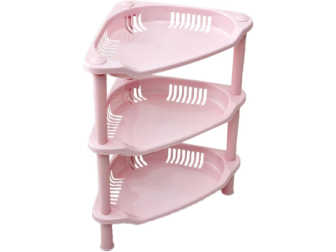 Prateleira Triangular De Plástico Com 3 Camadas Para Banheiro E Cozinha, Removível E Ajustável Para Cantos