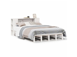 Cama com Estante Sem Colchão Madeira Maciça Branco 135x190 cm MAISON EXCLUSIVE (0)