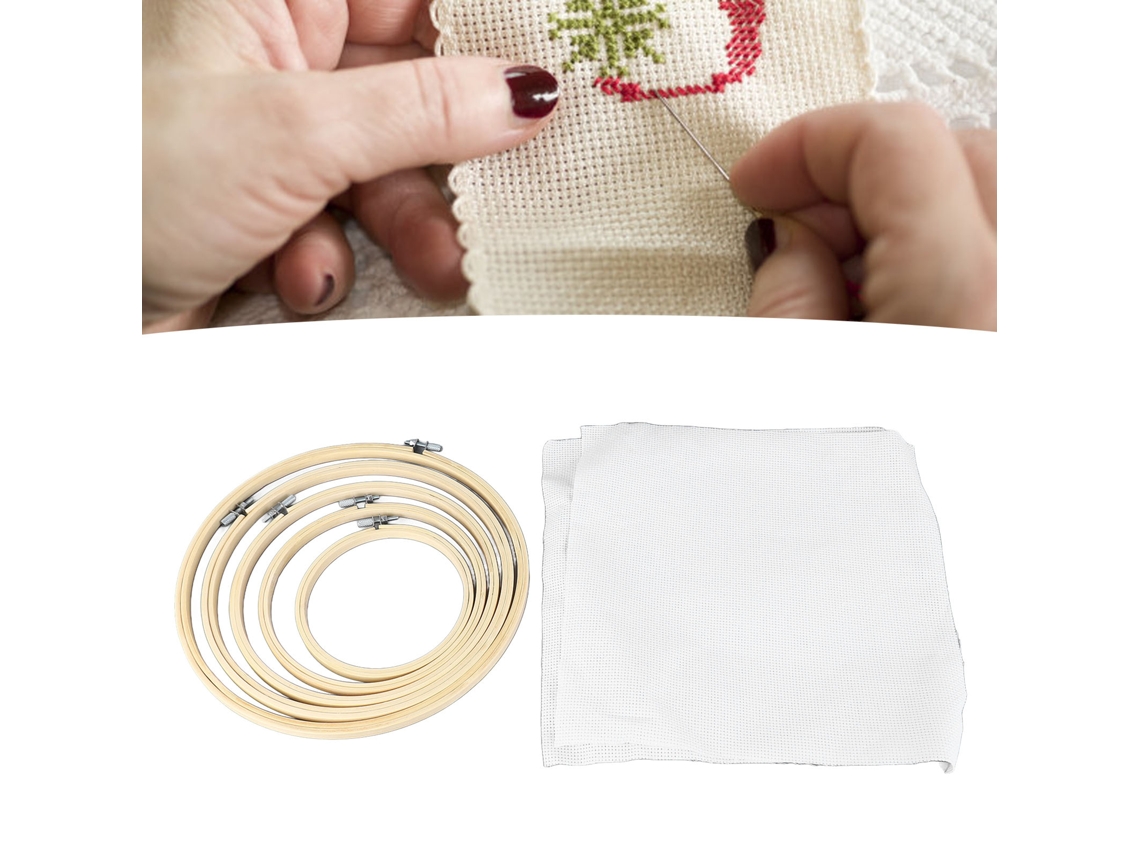 Lurelia Kit Bordado Ponto Cruz Iniciante 5 Bastidores Com Bastidor