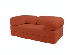 Sofá-cama Modular Comprimido Em Veludo Cotelê Bananair 90x180 Cm Terracota