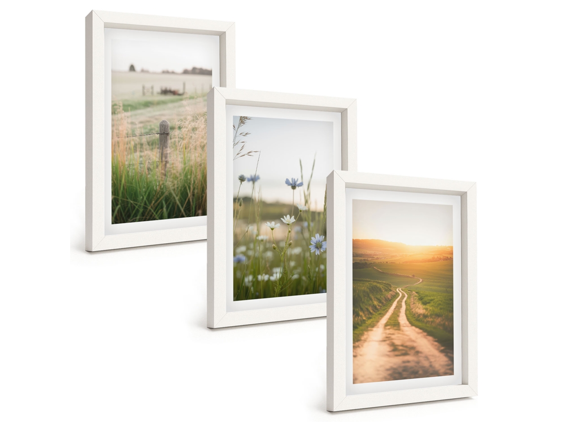 Composição De Quadros Paisagens, Natureza, Campos, Caminho Espelharte (3 Peças 20x30 Cm)