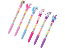Conjunto De 6 Canetas Esferográficas Com Desenhos Animados Fofos,