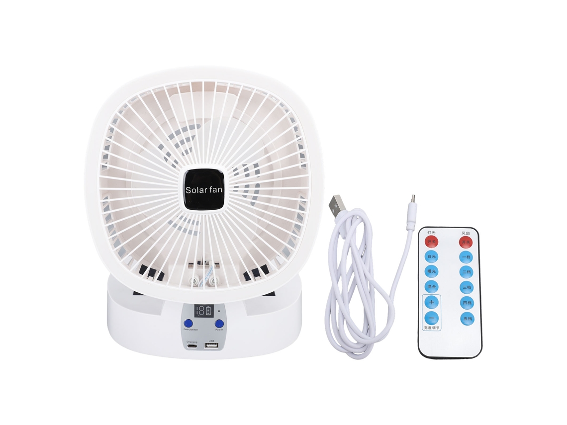 Ventsitor Plegable Solar Recargable Luz Led Controle Remoto