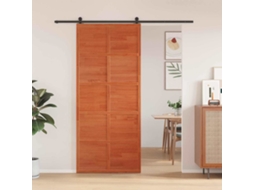 Vidaxl Porta De Celeiro Castanho Encerado 90 X 208 Cm