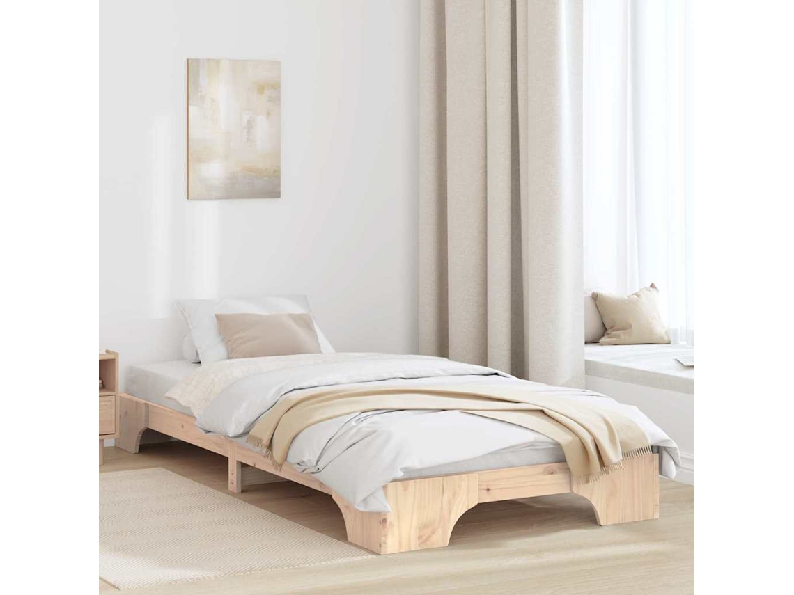 Vidaxl Estrutura Da Cama Natural 75 X 190 Cm