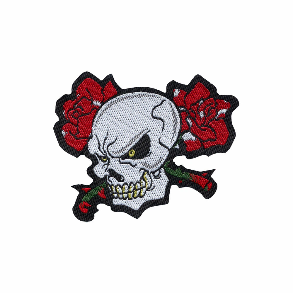 Patch Caveira Adesiva com Rosas para Têxteis 4R QUATTROERRE.IT