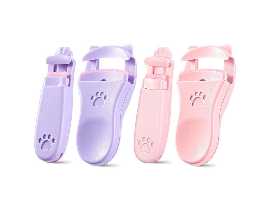 4 Pçs Curlers De Cílios Portáteis Com Design De Patinha De Gato E Curler De Canto