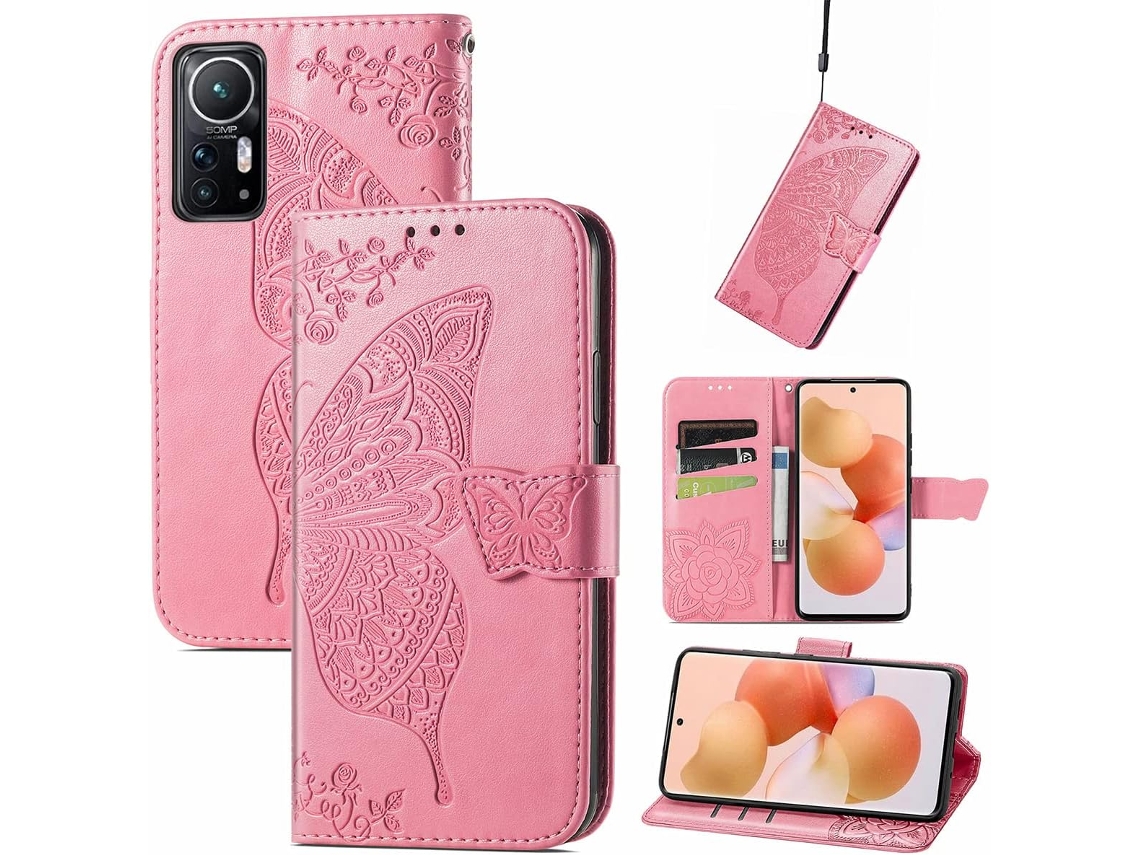 Capa Fólio Mi Relevo para Xiaomi 12/12X HONGWE. Pele Sintética Premium Multicor