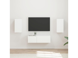 Vidaxl Conjunto de Gabinete de Parede para Tv 4 Pcs Branco