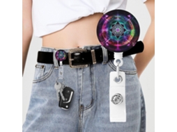 Suporte retrátil para cadeira de rodas com estampa artística colorida para enfermeiras voluntárias.