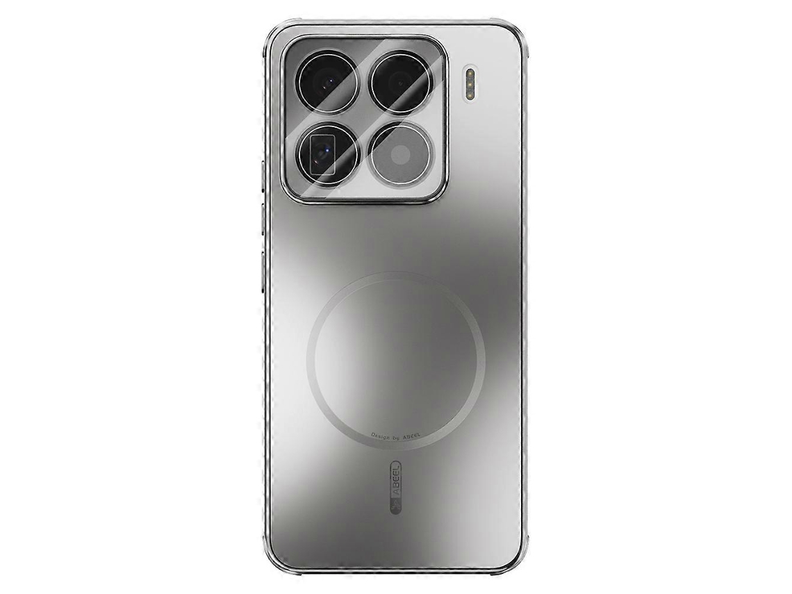 Capa Traseira Magnética Abeel Para Xiaomi 15 Pro Tpu Pc Com Resfriamento Fosco E Película De Lente Cinza Titânio