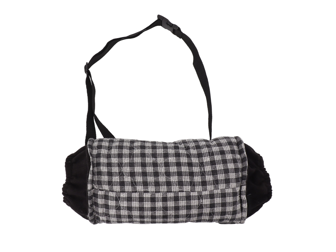 Bolsa Aquecedora De Mão Poliéster Xadrez Usb Aquecida Ajustável À Prova Dágua Para Inverno Frio Caça Ao Ar Livre Caminhadas Acampamento Preto E Branc