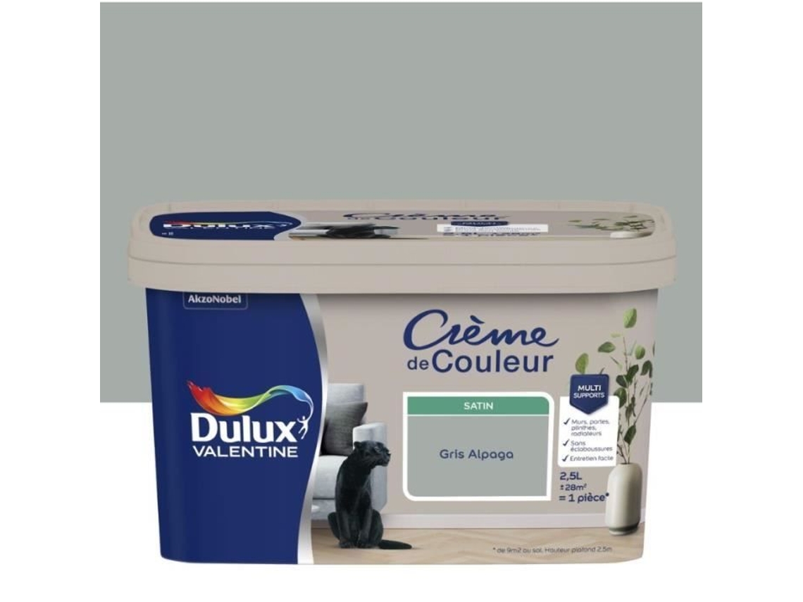 Tinta Dulux Valentine Creme De Cor Satinado 2,5l Acrílico Cinza Alpaga