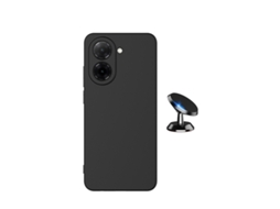 Kit Suporte Magnético Capa Proteção Silicone Gift4me Para Xiaomi Redmi A7 4g - Preto