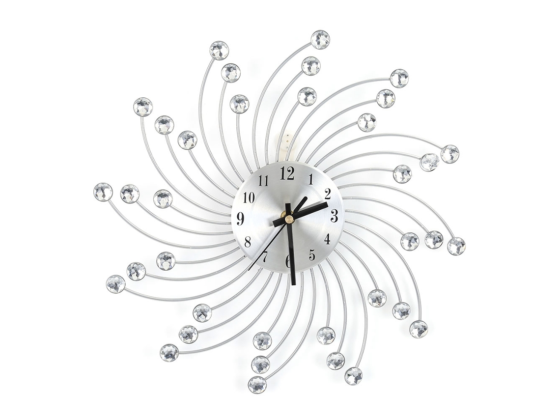 Reloj De Pared De Metal Con Decoración De Diamantes Para Hogar Y Oficina Decoración Moderna